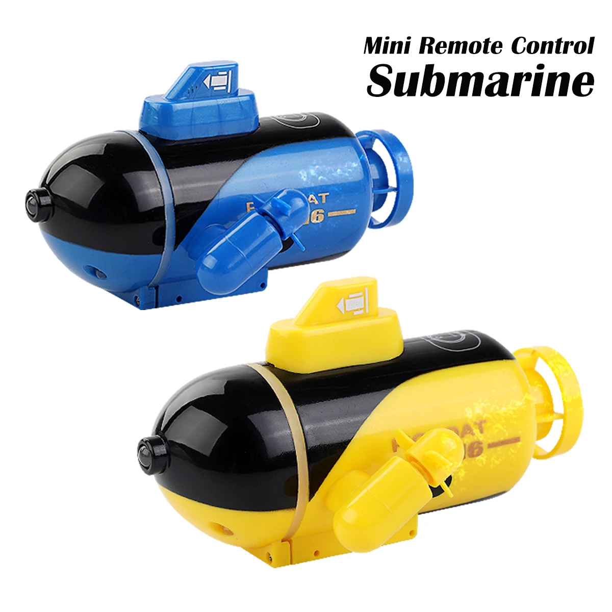 Mini sous-marin RC en plongée, montrant ses détails de jouet de simulation bateau nucléaire porte-avion.
