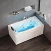 Acrylic Whirlpool Bathtub Rectangular Spray Soaking Bathtub Hydraulic Massage Therapy, Faucet and Chromotherapy Nozzle 1