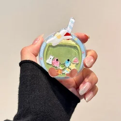 Cute Korean Cartoon Quicksand Coconut Magnetic Phone Stand Holder (Light Green)