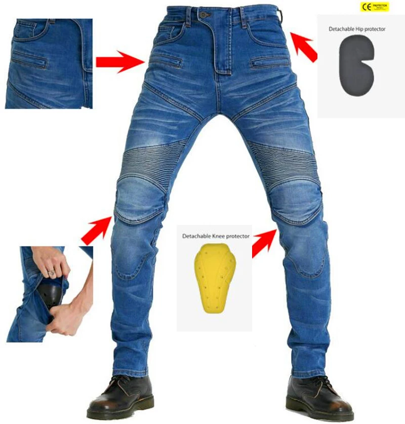 Outdoor Jeans Men\'s Motorcycle Anti-Fall Rider Equipment Protective Gear Four Seasons Riding Jeans Motorpoof Jeans With Protect