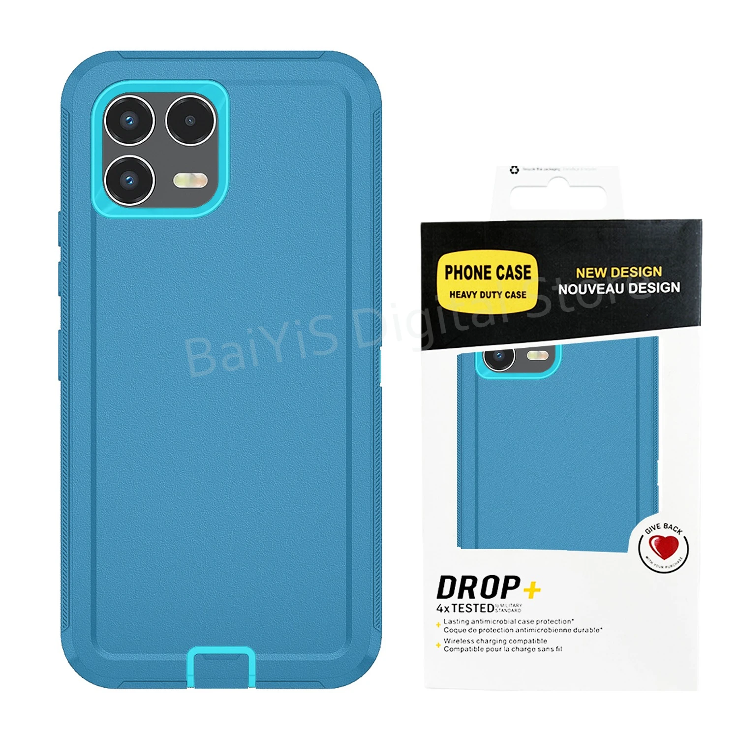 Durable Heavy Duty Hybrid Defender Phone Case - 3-Layer Armor Shockproof Protective Cover