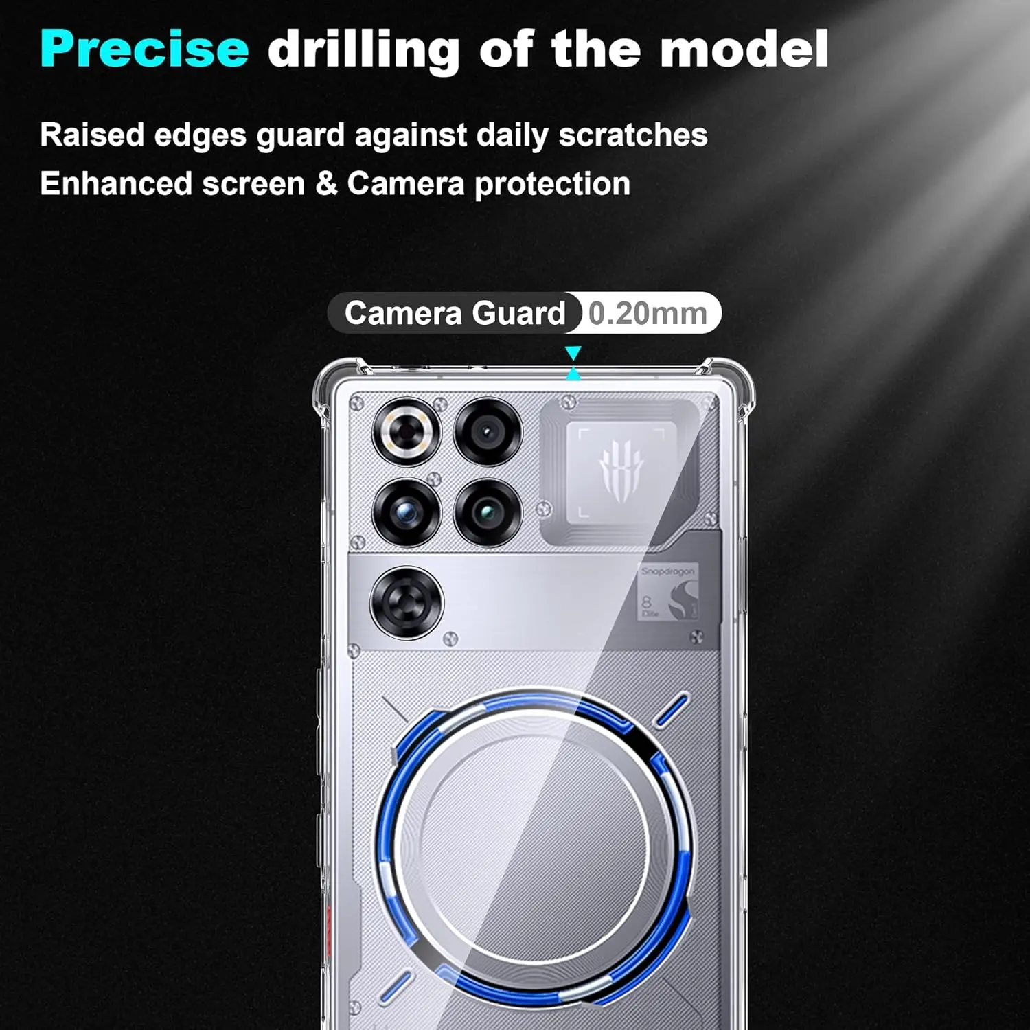Shockproof TPU Protective Back Cover - Red