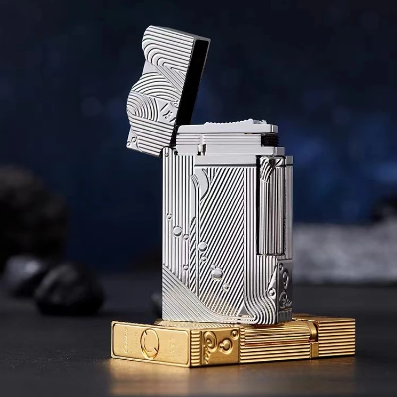 2025 New Classic Sound Brass Lighter Golden Sleeping Mermaid Pattern Retro Kerosene Lighter Fire Man Series Exquisite Men's Gift 2