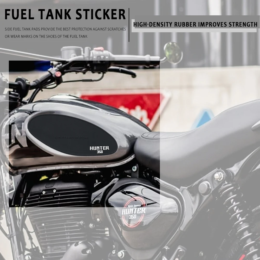 

For HUNTER 350 Motorcycle Gas Fuel Tank Rubber Sticker Protector Knee Tank Pad Decal