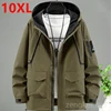 Big size men's loose workwear windbreaker waterproof jacket big size spring autumn new men's jacket 10XL 9XL 1
