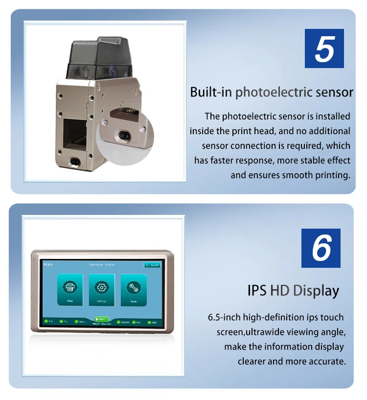 PRX1000 Thermal Inkjet Printer 6.5inch Capacitive Screen Online Inkjet Printer E