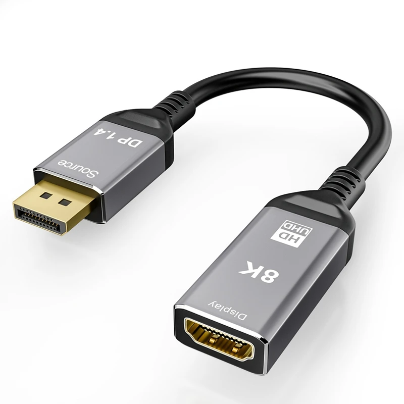 

Адаптер Displayport-совместимый 8K, адаптеры «штырь-гнездо» с поддержкой 8K 60 Гц 4K 120 Гц с ультра разрешением