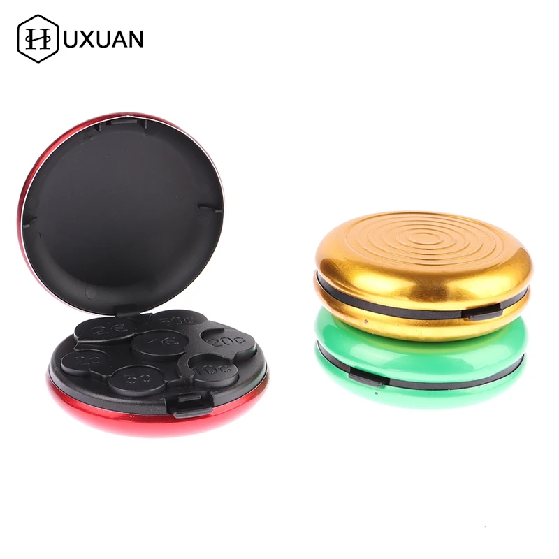 알루미늄 합금 플라스틱 동전 지갑 홀더, 라운드 USD/유로 동전 디펜서 보관 상자