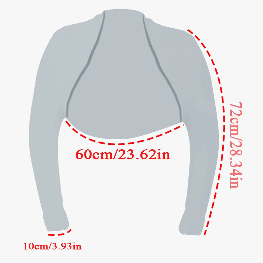 여성용 일반 어깨 라글란 소매 가디건, 자외선 화상 방지 소매, 크롭 케이프, 여성용 탑 사이클링 운전 암 커버