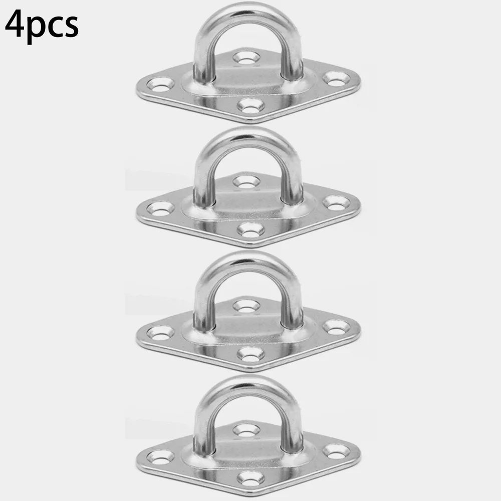 

4Pcs 304 Stainless Steel Rings Fixed Hanging Hook Ceiling Fans Mount Hook Base For Marine Hardware Boats Sandbags Hammocks