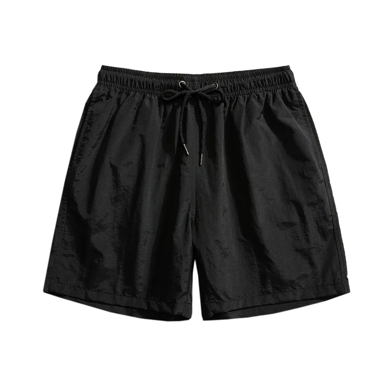2023 Summer New Men's Casual Shorts Japanese Pure Color Simple Personality Versatile Unisex Couples Beachwear Cropped Shorts 4