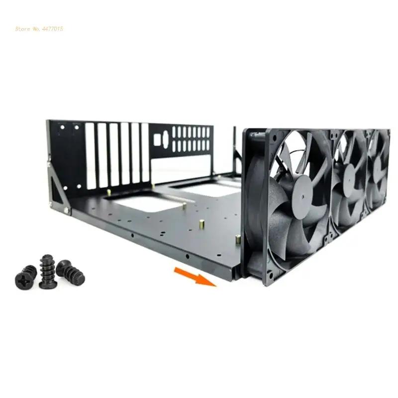 1Pc ATX Black Cold Rolled Steel Plate Mining Rig Frame for GPU Cold Rolled Steel Open Chassis Miner Mining Frame pc chassis computer chassis frame