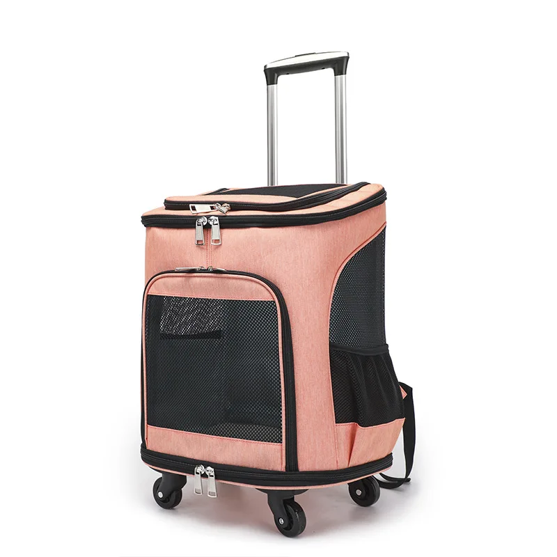

Travel Foldable Pet Carry Bag Breathable Cat Dog Carrier Bag Pet Trolley Stroller With Wheels