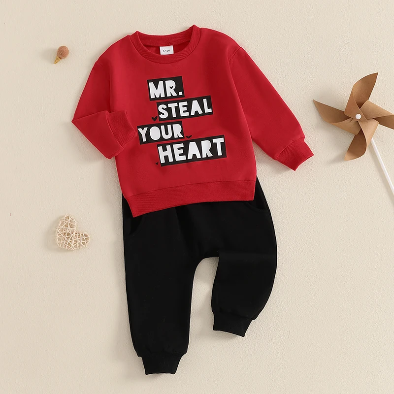 Baby Boys Valentine’s Sweatshirt Set 3