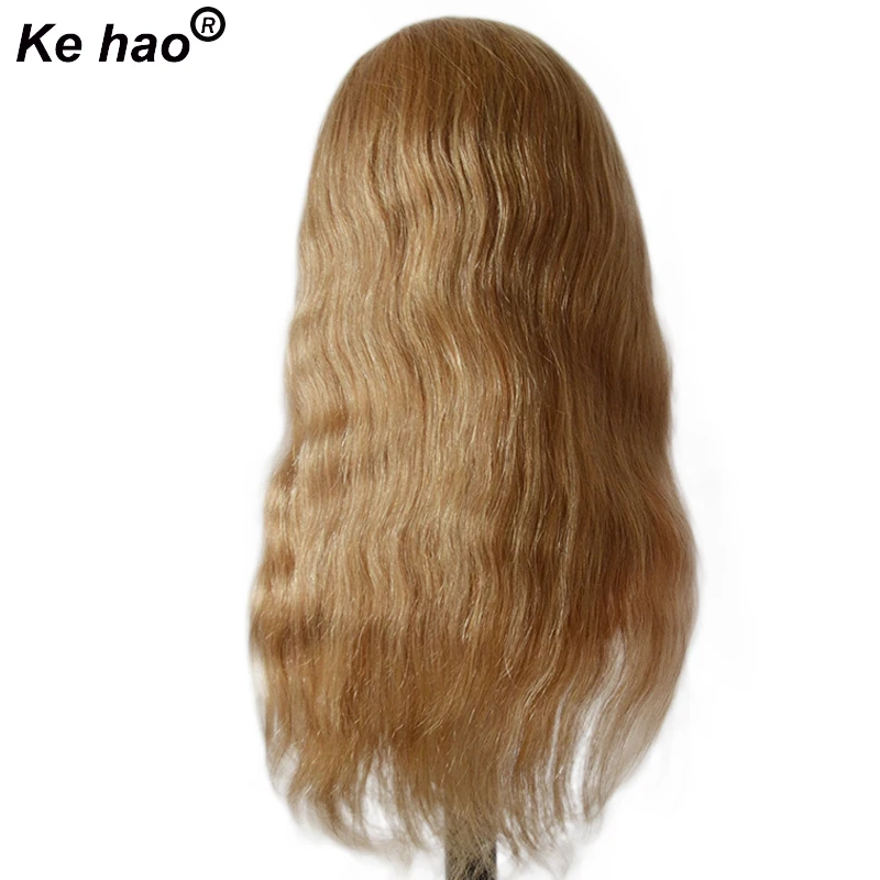 High Grade Mannequin Head With Shoulder 100% Human Hair Doll Head 22inch Blonde Gold Long Hair Maniquin Head Hairdress Style