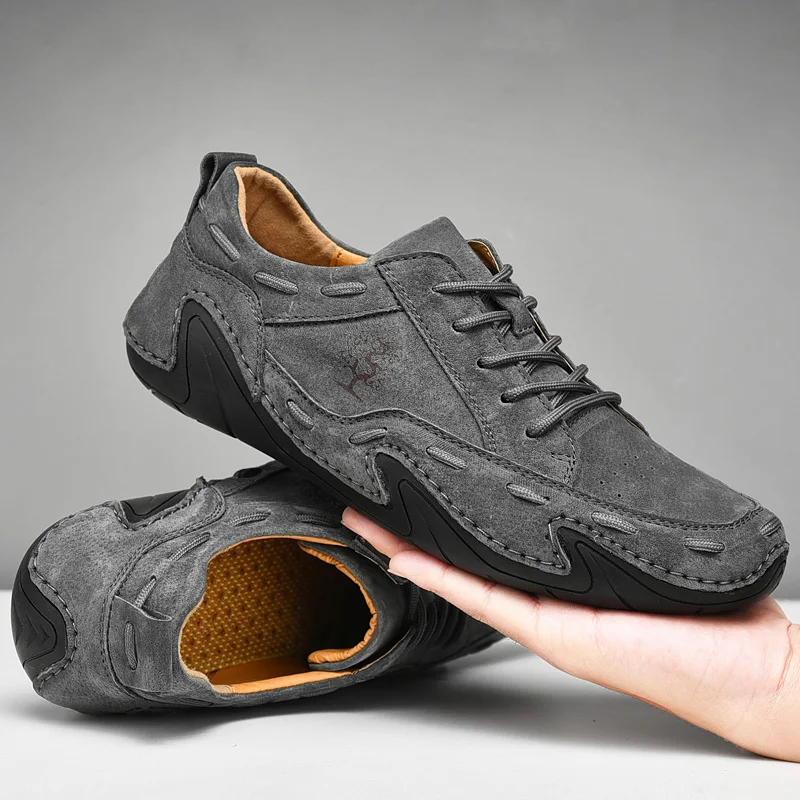 Genuine Leather Octopus Bean Men Loafers Walking Sports Driving Shoes