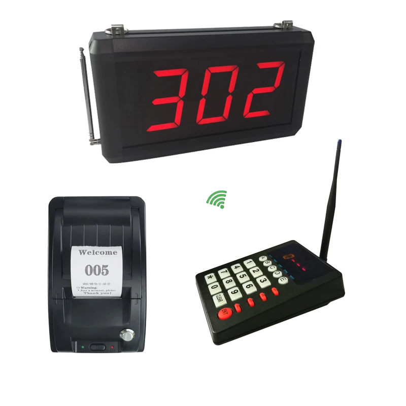 Ycall Wireless Calling Device Queue Management System 2 or 3-Digit Number Display Ticket Thermal Printer for Hospital Restaurant