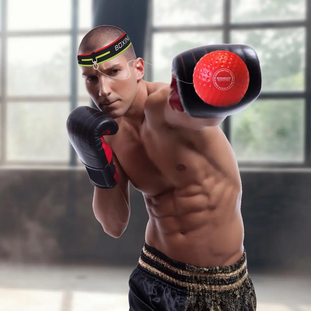 Punching Ball Head-mounted Fighting Speed San&da Training Boxing Reflex Ball Home Fitness Exercise Boxing Equipment Accessories