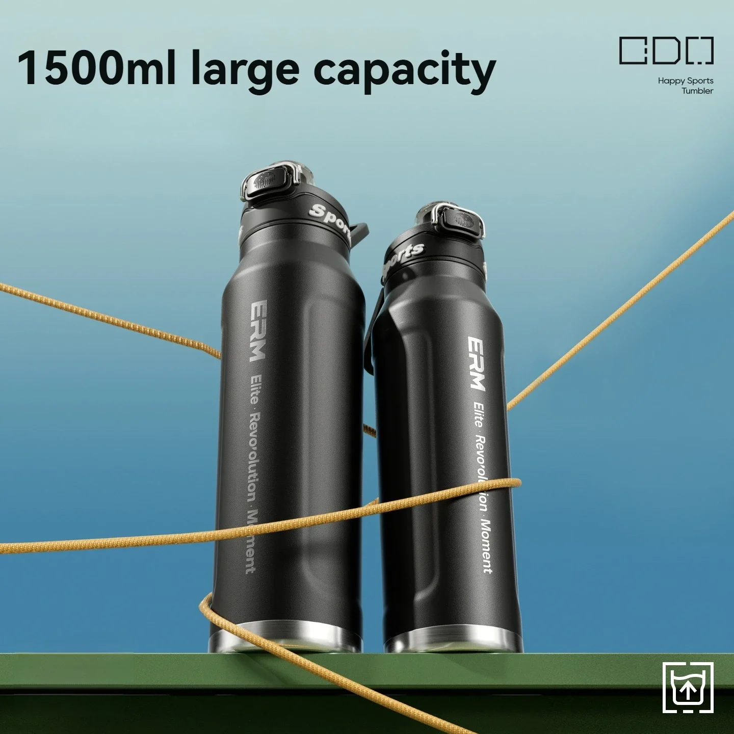 Stainless Steel Water Bottle  Cycling Tumble Insulated Cold And Hot Flasks Double Wall Portable With Handle Sports Outdoor Cup - 5