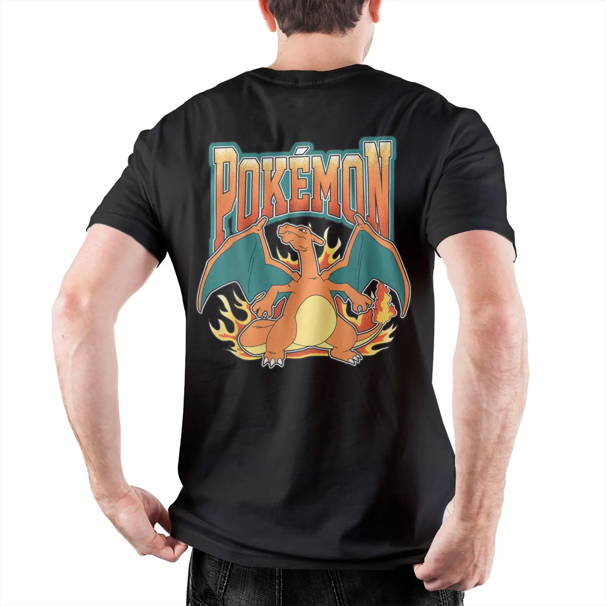 Charizard Fire Type Graphic Cotton T-Shirts - Unisex Round Neck Short Sleeve