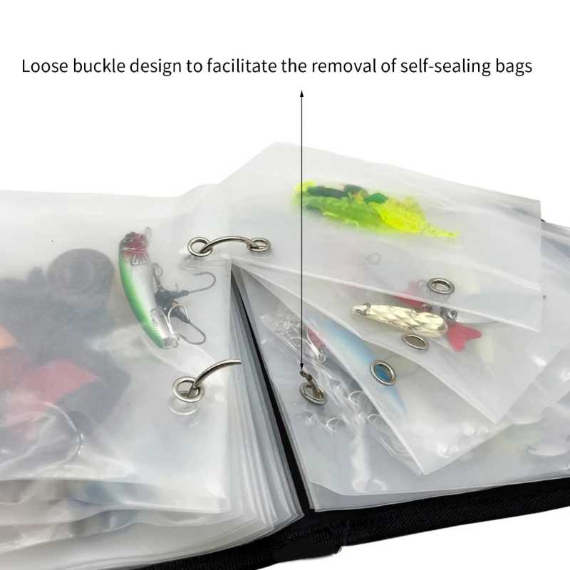 15Pocket Fishing Tackle Binder,Transparent Leader Storage Bag, Sea Fishing  Organized Storage Rig Bag for Baits,Rigs,Jigs,Lines