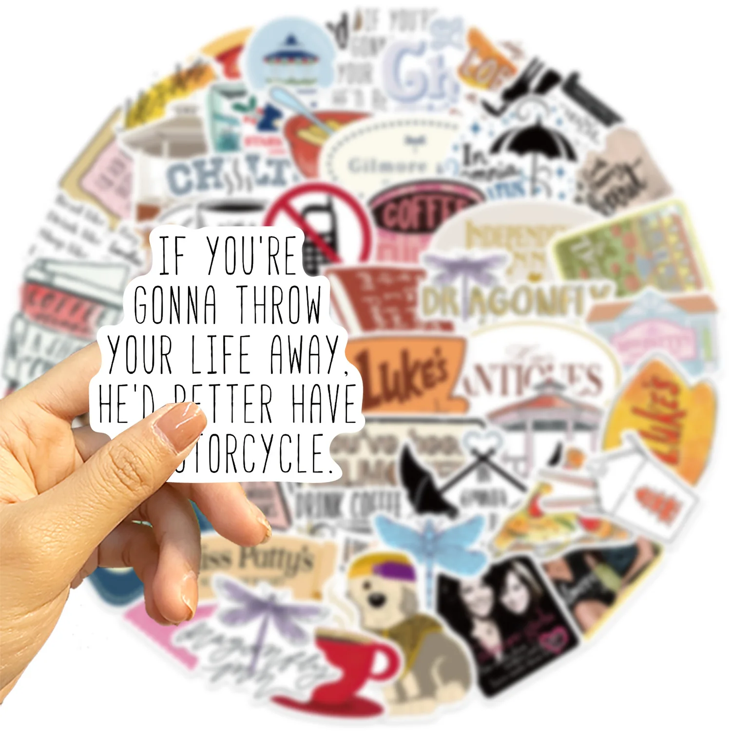 10/30/52PCS Gilmore Girls Stickers TV Graffiti Sticker Funny Decals DIY Scrapbook Luggage Laptop Guitar Car Bike Skateboard Toy
