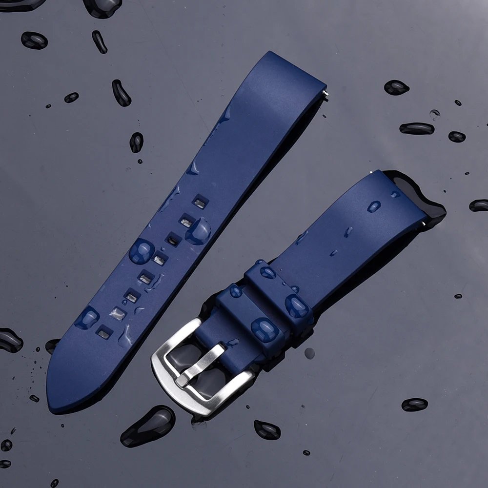 TONJETT Qualität FKM Kautschukband 20mm 22mm 24mm Wasserdichte Schnellverschluss Gummi Uhrenarmbänder Für Herren Taucheruhren Zubehör