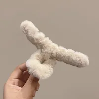 Molans Large Plush Hair Claw Shark Clip Simple Barrettes Crab Hair Clips For Women Hairgrips Autumn Winter Hair Accessories - Image 5