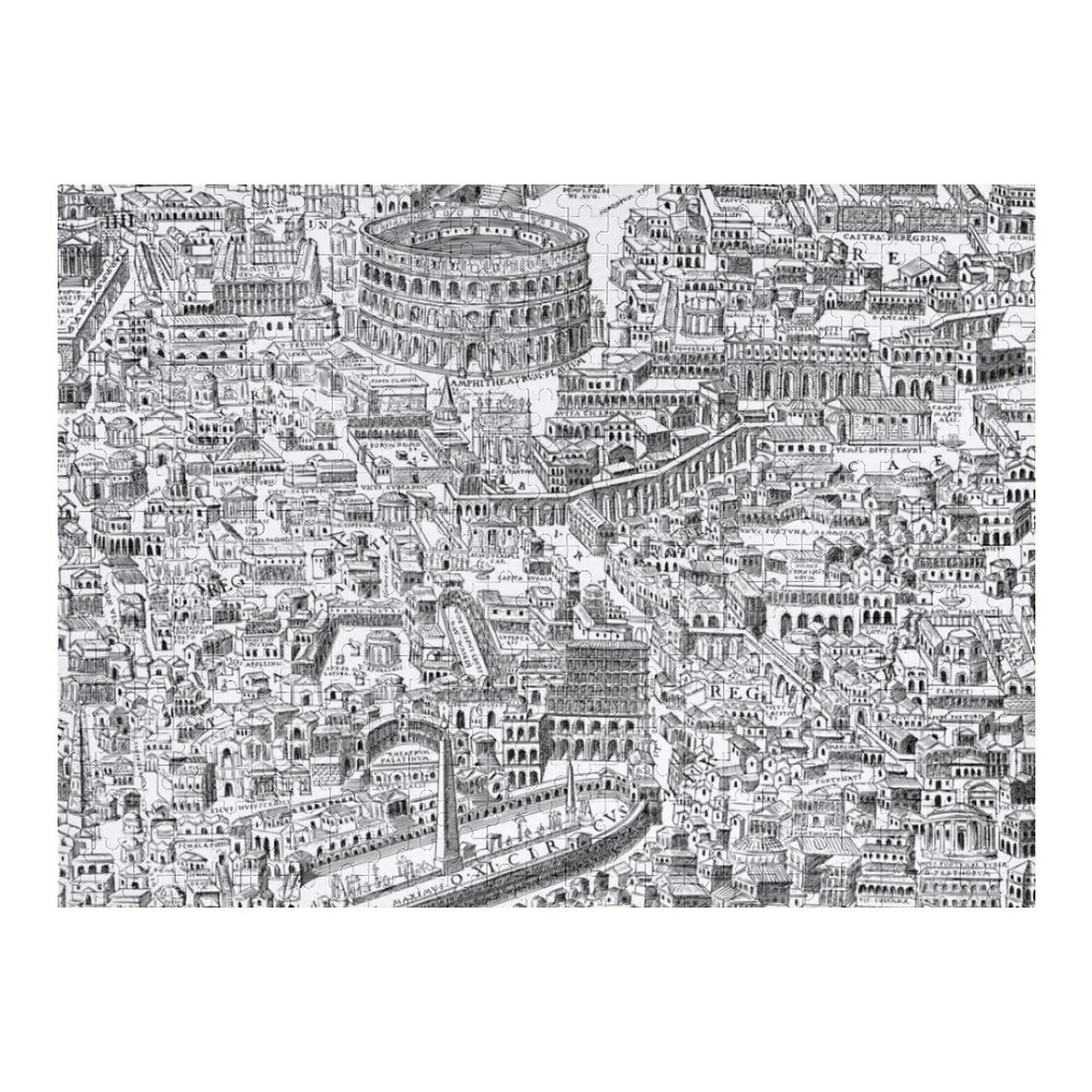 

Ancient Rome Historic Line Drawing Jigsaw Puzzle Personalized Gift Wooden Name Puzzle Custom Personalized Wood Puzzle