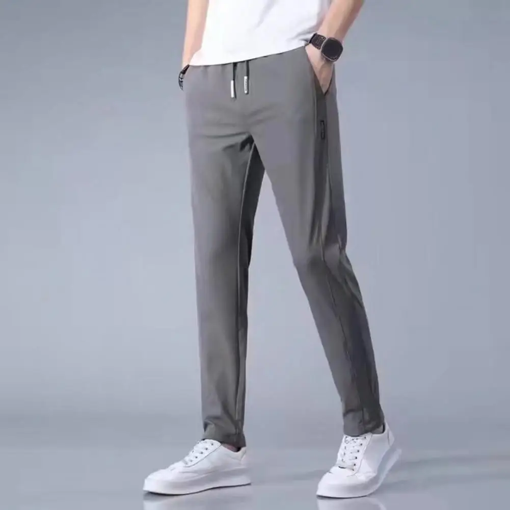 

Men Trousers Cozy Men's Winter Pants Plush Elastic Waist Straight Fit with Pockets Ideal for Autumn Sports Activities Men Winter