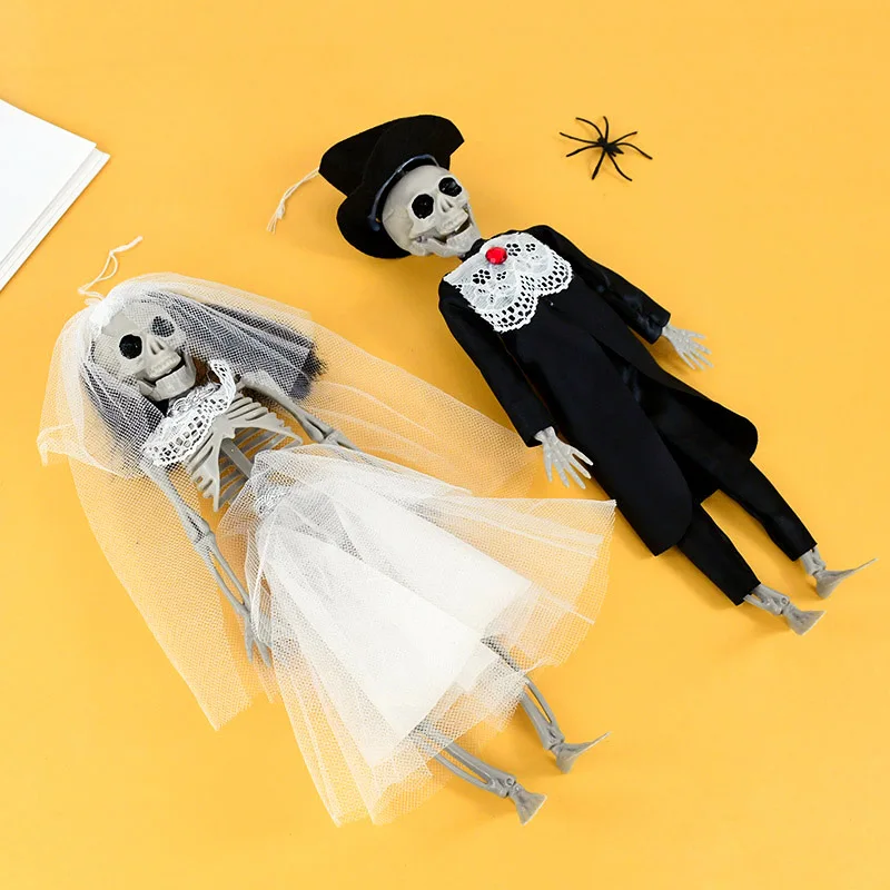 Spukhaus Halloween Dekoration Skelett Braut und Bräutigam Anhänger Geist Paar Geheimnis Hängende Verzierung Halloween Party Versorgung – Detail 5