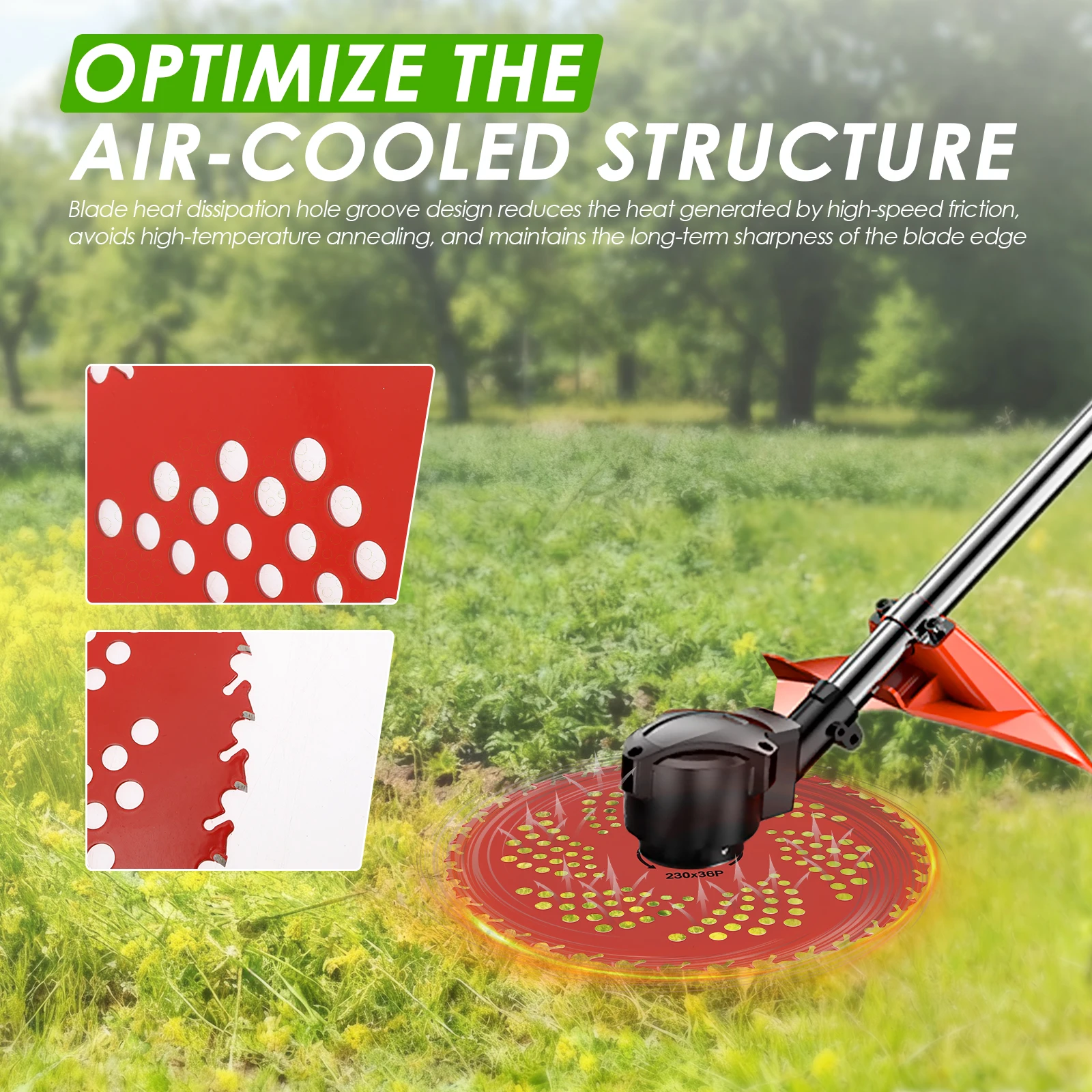 Brush Cutter Blades Kit Manganese Steel Power Teeth Weed Wacker Replacement Blades Lawn Trimmer Blade for Gardening Weeds Grass