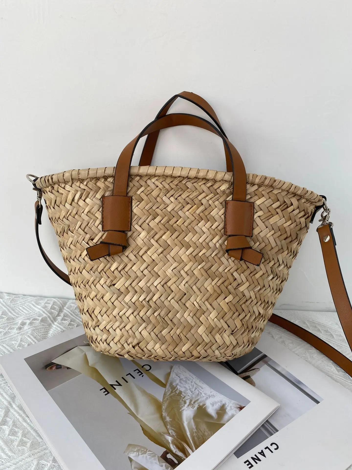 Borsa Tracolla Zara Borsa Borsezara Casual Wicker Woven Basket - Main Image