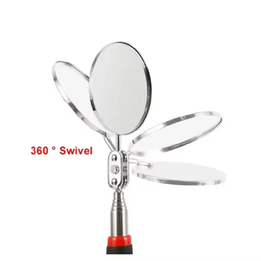 360 °   검사 거울 LED 조명 텔레스코픽 거울 확장형 정비사 도구 검사 거울 텔레스코픽 핸들 수리 도구