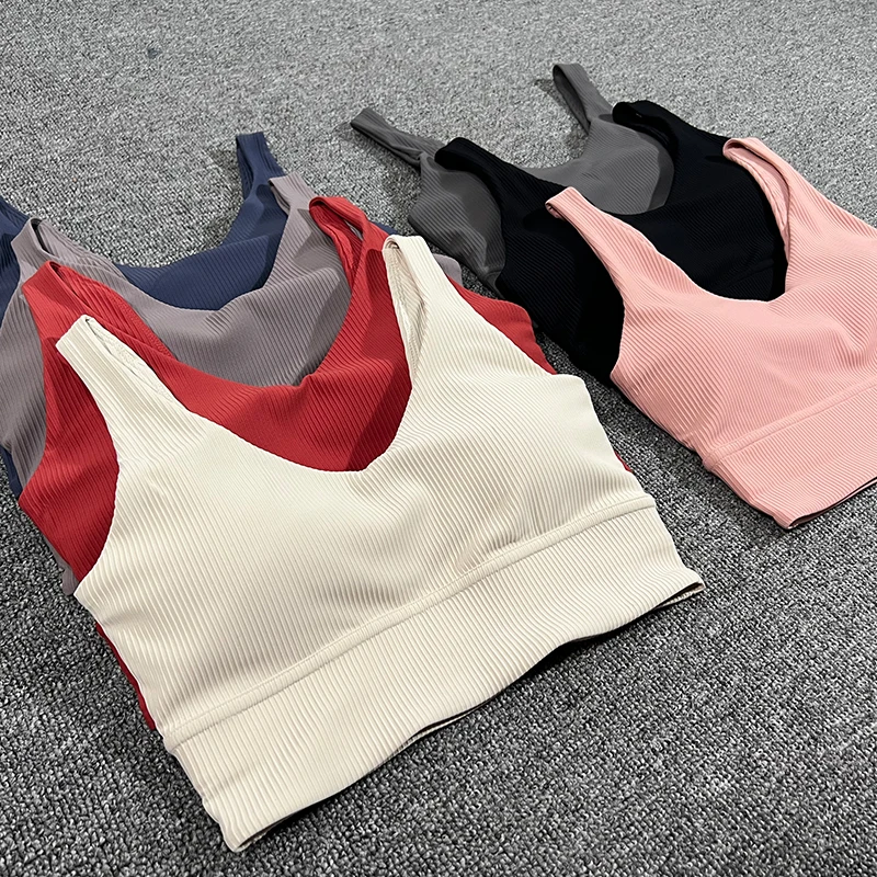 Seamless Ribbed Two Piece Women's Tracksuit Elasticity Yoga Set