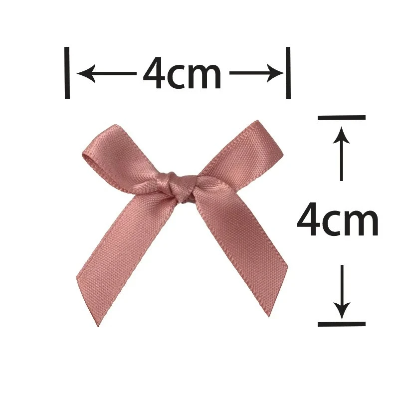 50 Pcs 4*4cm Ribbon Bow Decoration Polyester Satin DIY Craft