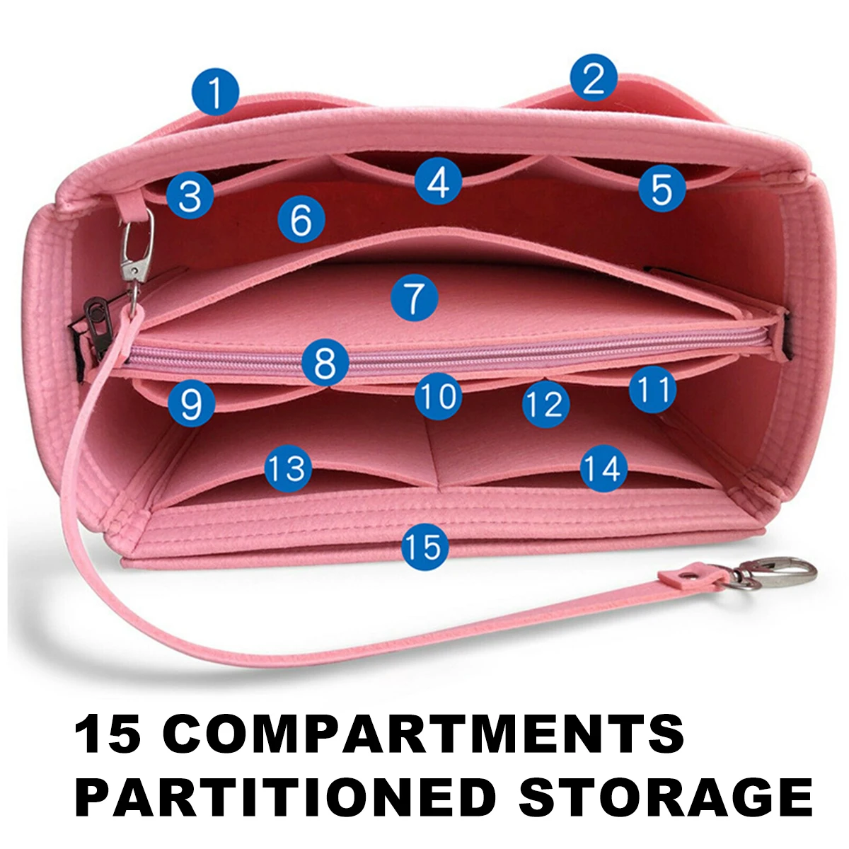 Multiple Colour Felt Insert Bag Storage Bag Organizer Bag in Bag for Handbag Purse Organizer Fits for Speedy Neverfull Tote Bag 2