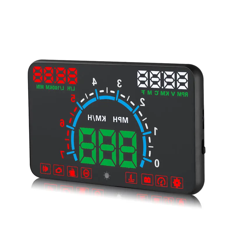 GEYIREN OBD2 HUD ڵ ÷, 5.8 ġ ȭ, ū ۲ ÷  ÷,  溸,  Һ ӵ  
