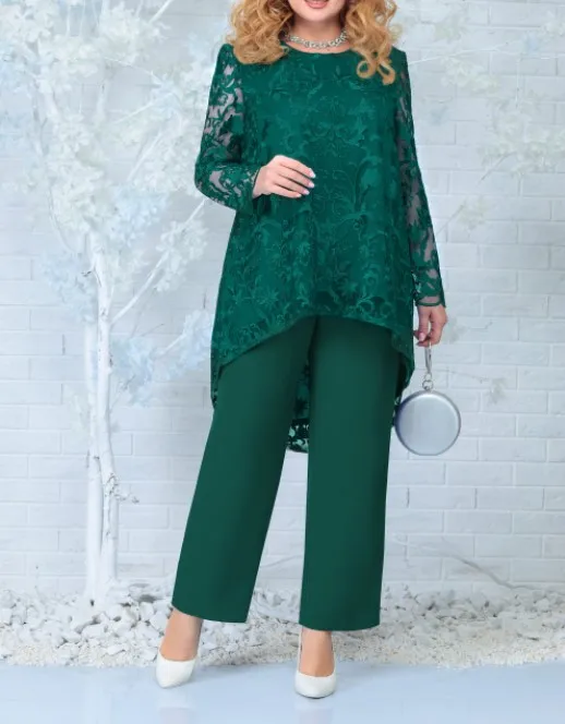2 Pieces Set Plus Size Women Clothes African Dashiki Ankara Lace Wedding Outfits 2023 Spring Fashion Tops Pants Trousers Suits