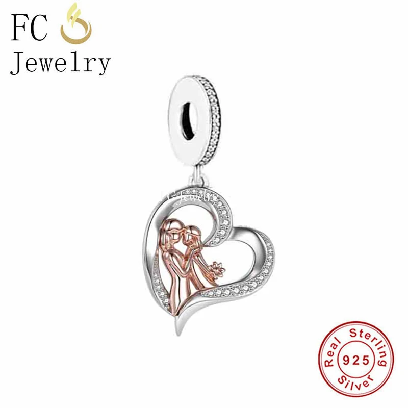 couple rings FC Jewelry Fit Original Charm Bracelet Authentic 925 Silver Girl And Horse Head To Head Love Bead For Making Women Berloque 2021 jewellery shop near me 925 Silver Jewelry