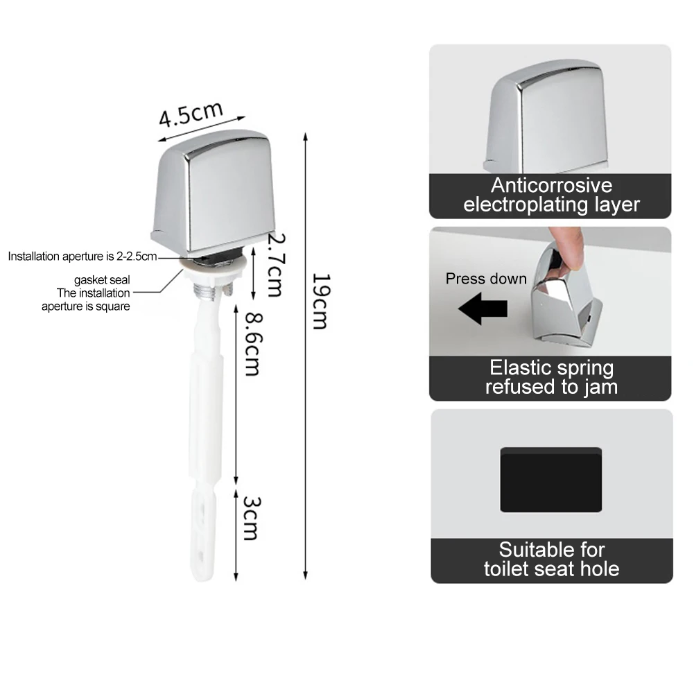 Toilet Flush Lever Switch Push Button Tank Replacement Bathroom Toilet Parts 1pc