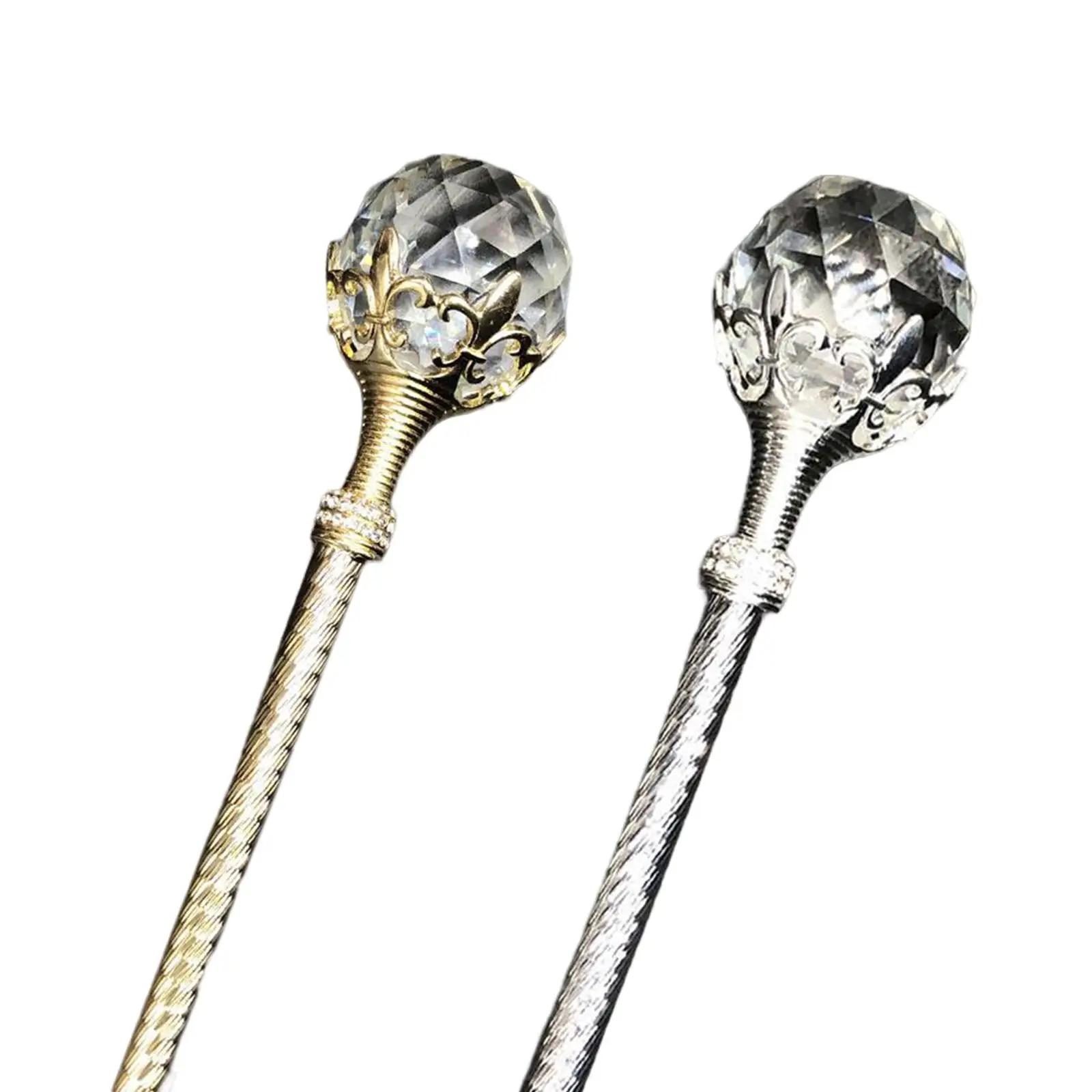 

Queen Scepter Wand Magic Crystal Ball Princess Scepter Props Walking Cane for Bridal Cosplay Royal Costume Halloween Accessory