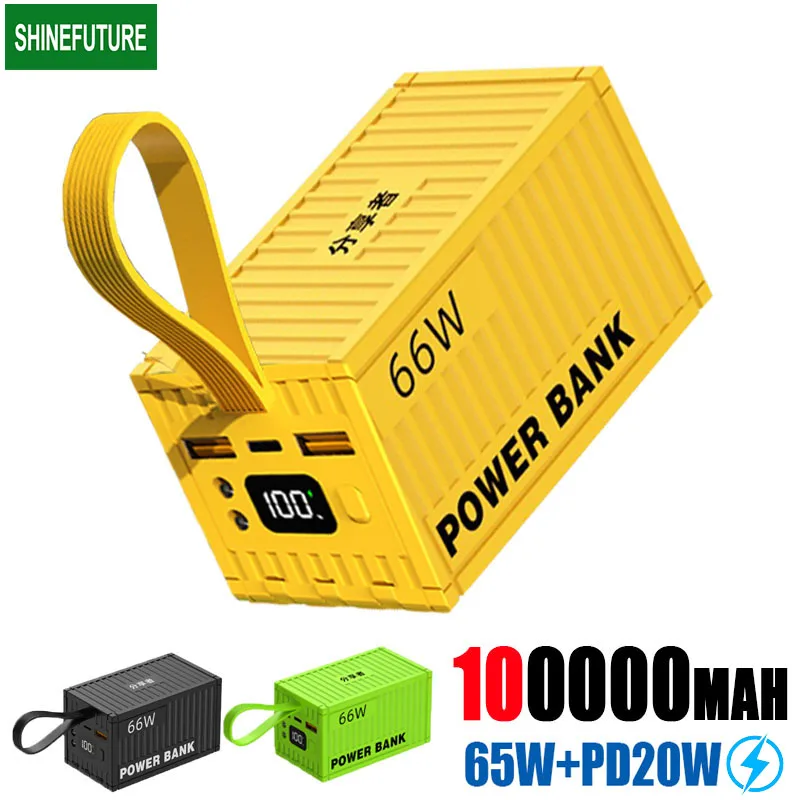100000mAh PowerBank 20W PD QC 3.0 Charger Powerbank Large Battery Capacity Power Station Fast Charging For iPhone Xiaomi Samsung
