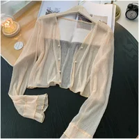 plus Size Ice Silk Thin Long Sve Sun Protection Clothing Women's Summer Breathable Chiffon oulder awl Outerwear ort ...