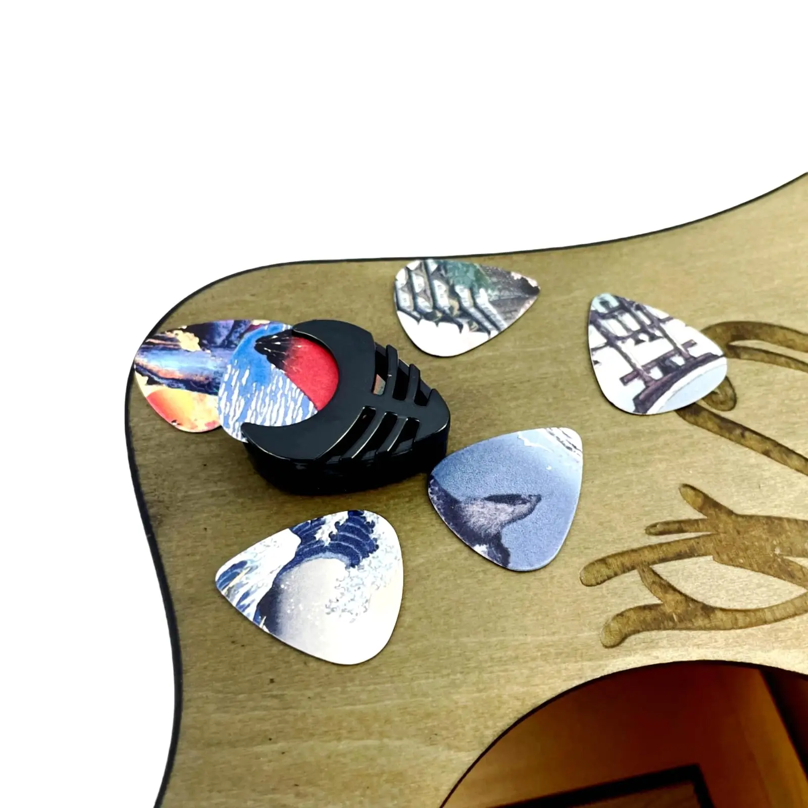 Guitar Picks-Medium, 6 Pack Art Cool Guitar Pick In Metal