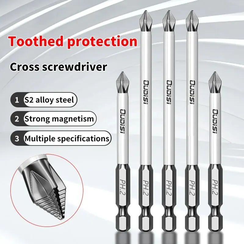Cross Screwdriver Head, Strong Magnetic Anti Slip Tungsten Steel, High Hardness Electric Screwdriver Tool, Screwdriver Head, Han 6