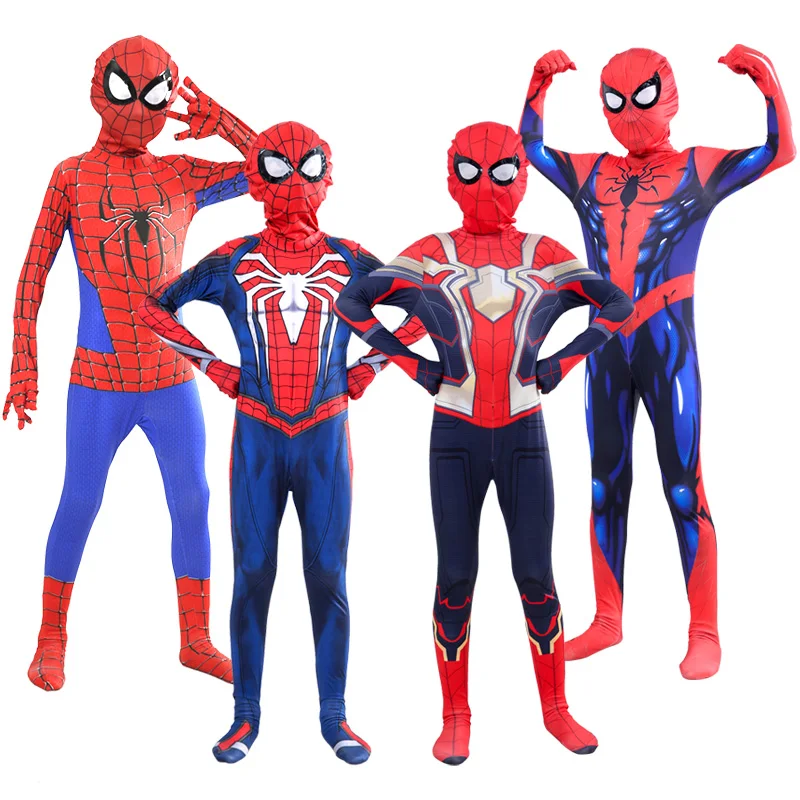 Costume Spiderman Completo Lineboyhero Expedition Spiderman Costume Kids Peter Parker Zentai Costume Marvel Superhero Boys Tuta