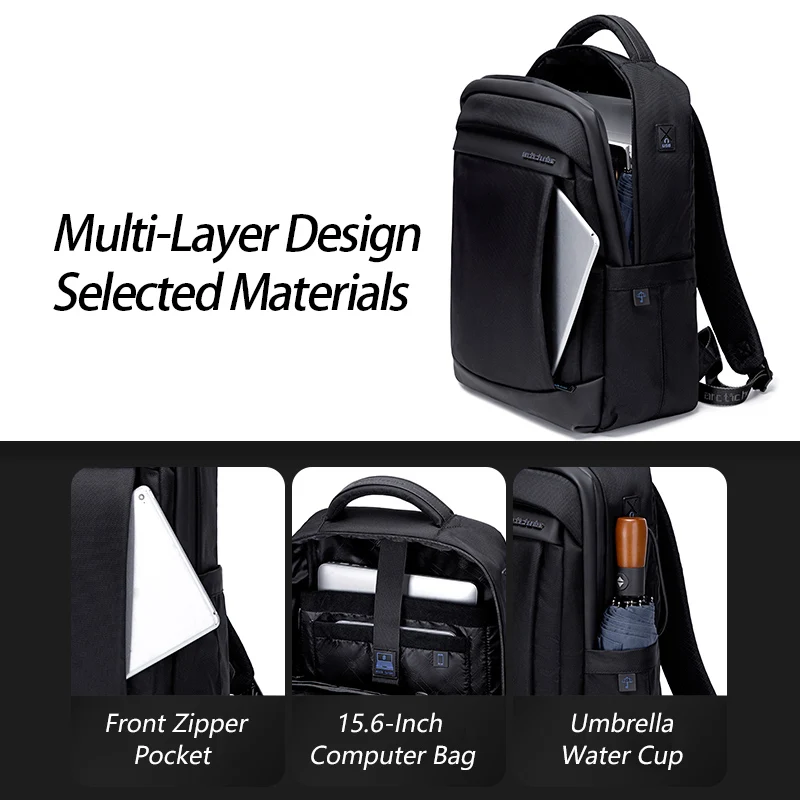 ARCTIC HUNTER 2023 Fashion Waterproof Business Men's Backpack 15.6 Expandable Backpack Travel Luggage Bag 3