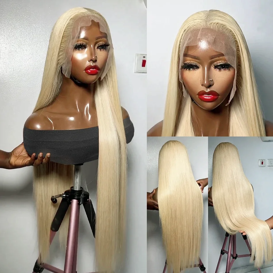 Bone Straight 13x4 13x6 Lace Front Wig 613 Honey Blonde Human Hair Wig Brazilian 30 Incn Color 200% Lace Frontal Wigs For Women