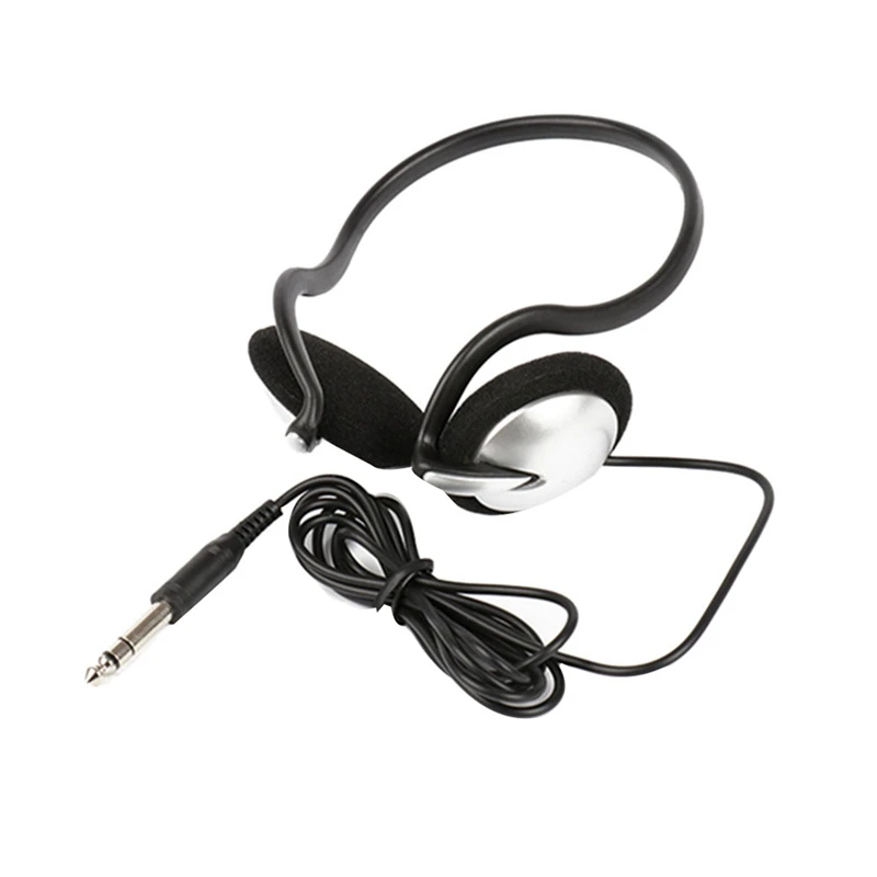 

2X SY720 6.35Mm Multifunction Sports Wired Neckband Headset/ Headphone With Bass Metal Housing Earphone